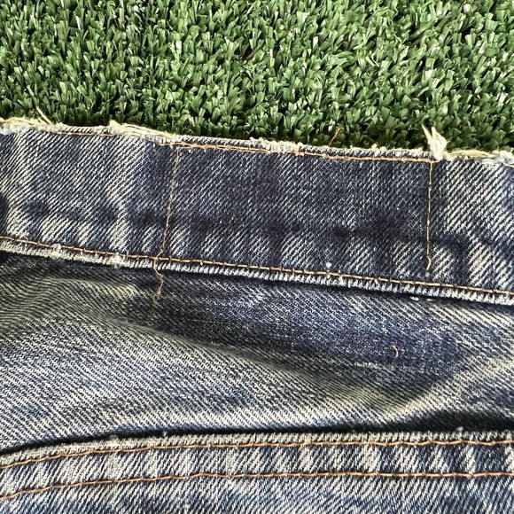 VTG 70s Mens Levi's 505-0217 Blue Jeans 32x34 Single Stitch #5 Btn Talon Repairs - Picture 10 of 16